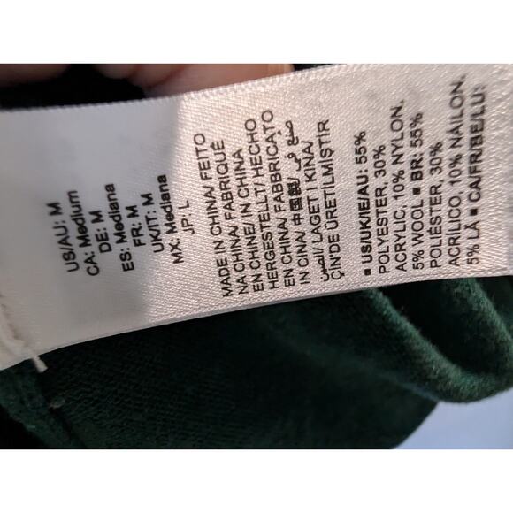 EUC THE DROP Preppy GREEN Grandpa SWEATER Womens SIZE MEDIUM Dark Academia Vneck - Picture 7 of 13